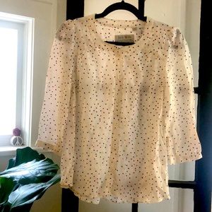 Jack Wills white blouse with red and blue hearts